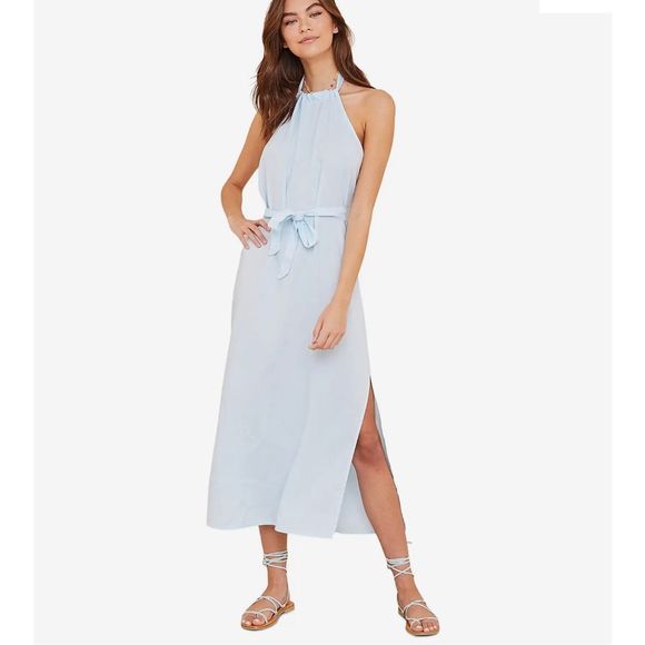 Bella Dahl Light Blue Midi Dress - Picture 1 of 8